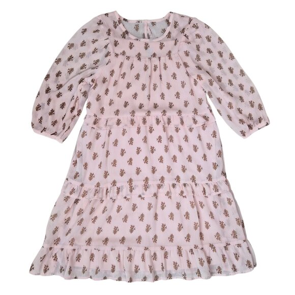 wonder nation Other - Wonder Nation Girls Chiffon Peasant Dress Size L 10-12 Elbow Length Sleeve Pink